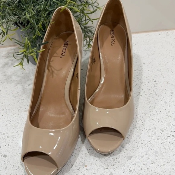 Merona Nude Patent Peep-Toe Heels - Picture 2 of 3